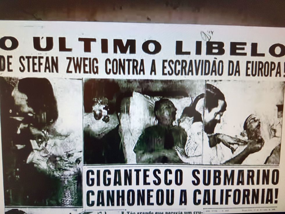 Coperta ziarului O Globo de după sinuciderea lui Zweig