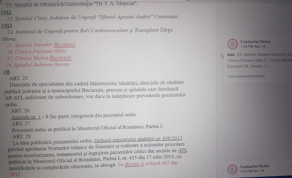 Lista spitalelor private care pot beneficia de fonduri publice, modificată de ministrul Victor Costache